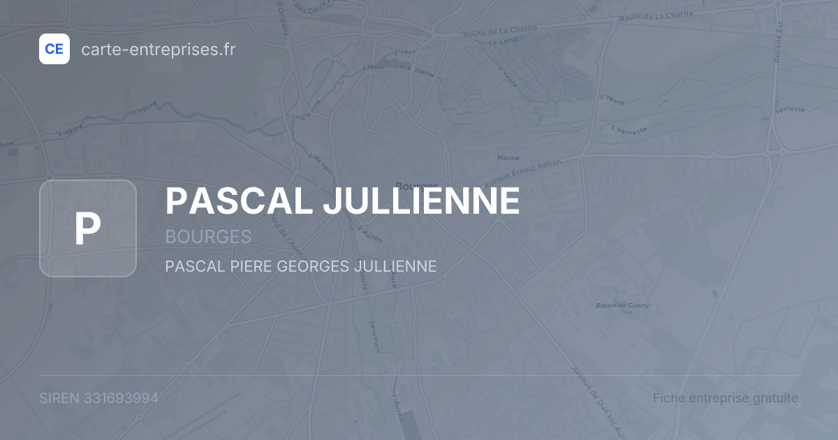 PASCAL JULLIENNE — 331693994 — fiche entreprise