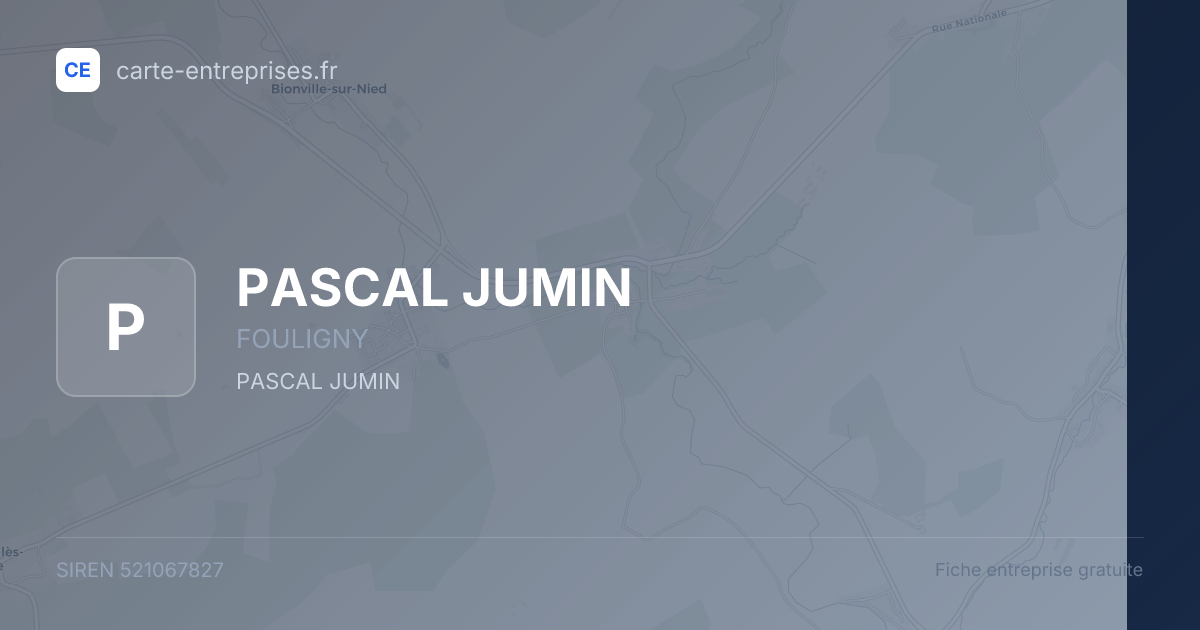 PASCAL JUMIN — 521067827 — fiche entreprise
