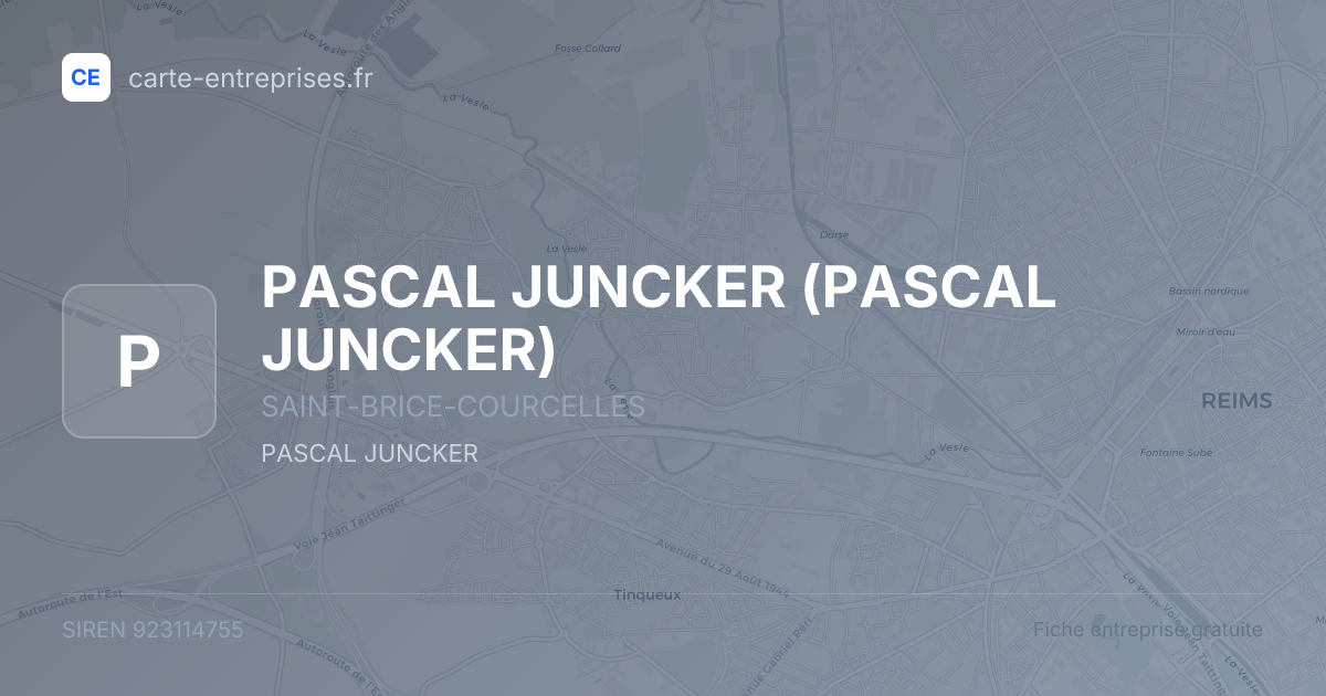 PASCAL JUNCKER — 923114755 — fiche entreprise