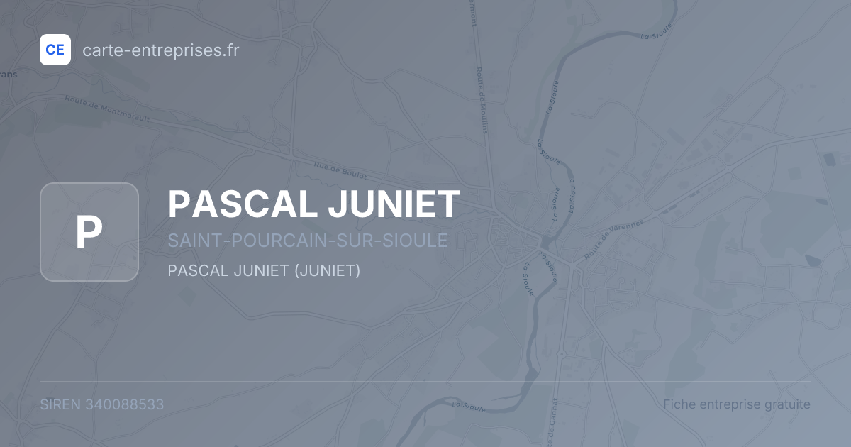 PASCAL JUNIET — 340088533 — fiche entreprise