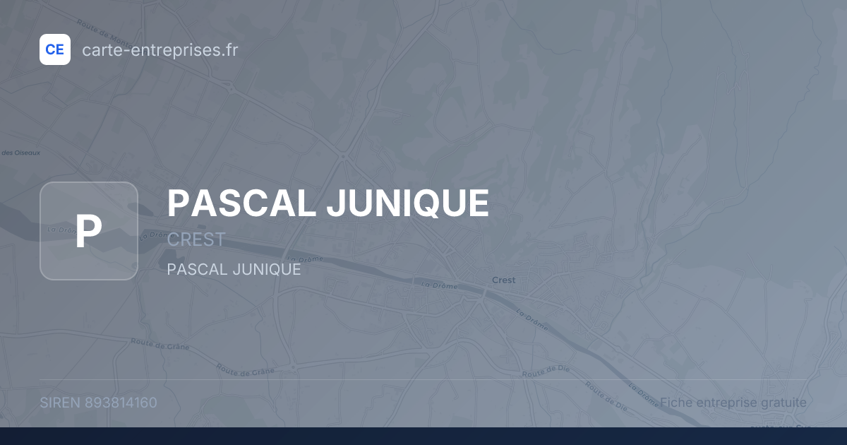 PASCAL JUNIQUE — 893814160 — fiche entreprise