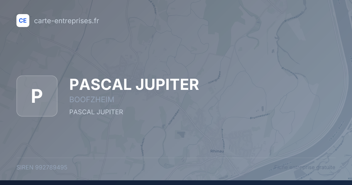 PASCAL JUPITER — 992789495 — fiche entreprise