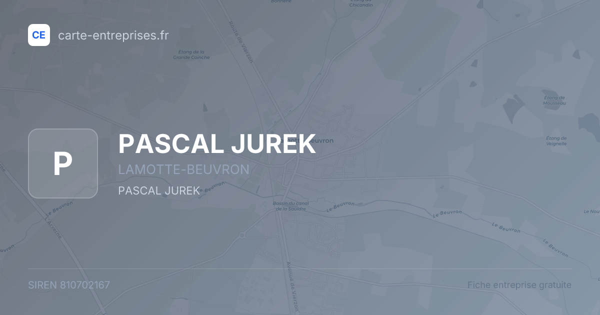 PASCAL JUREK — 810702167 — fiche entreprise