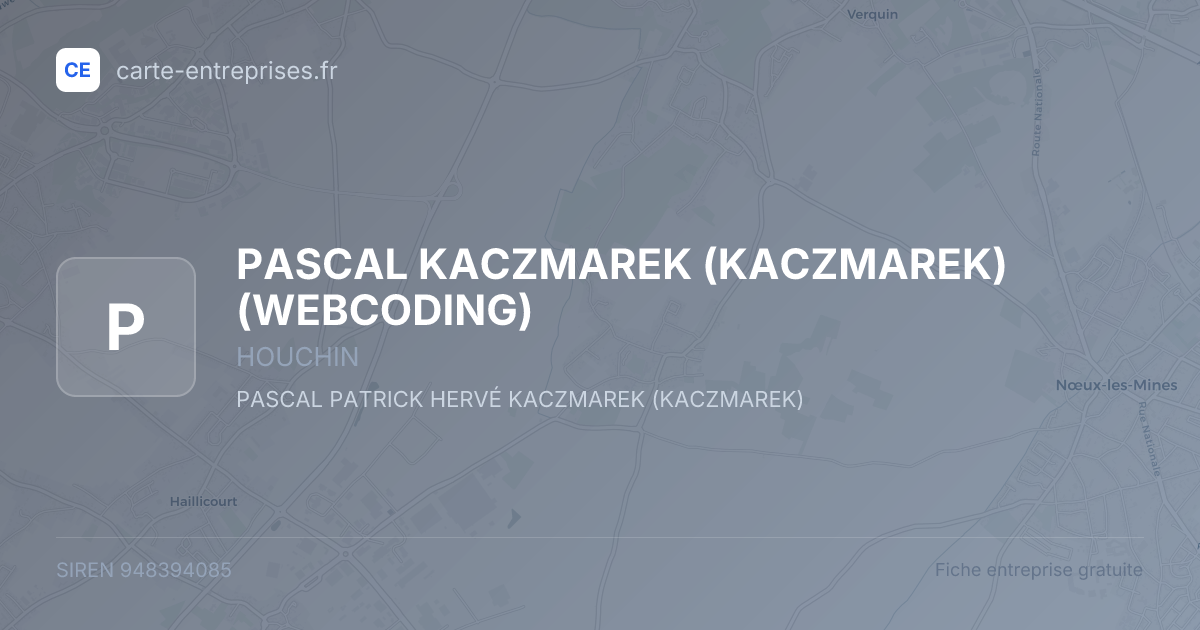 PASCAL KACZMAREK (KACZMAREK) (WEBCODING) — 948394085 — fiche entreprise