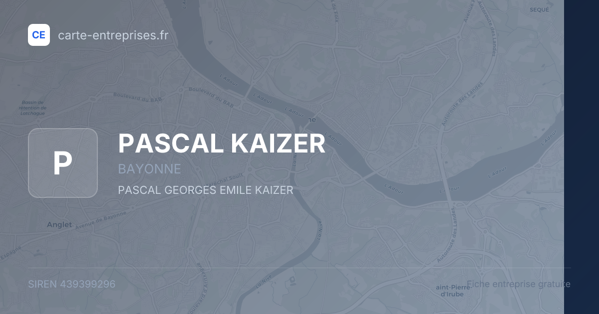 PASCAL KAIZER — 439399296 — fiche entreprise