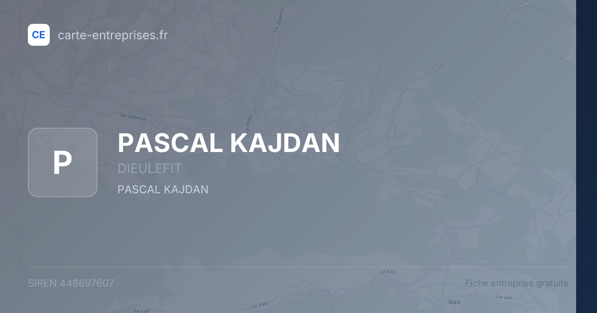 PASCAL KAJDAN — 448697607 — fiche entreprise