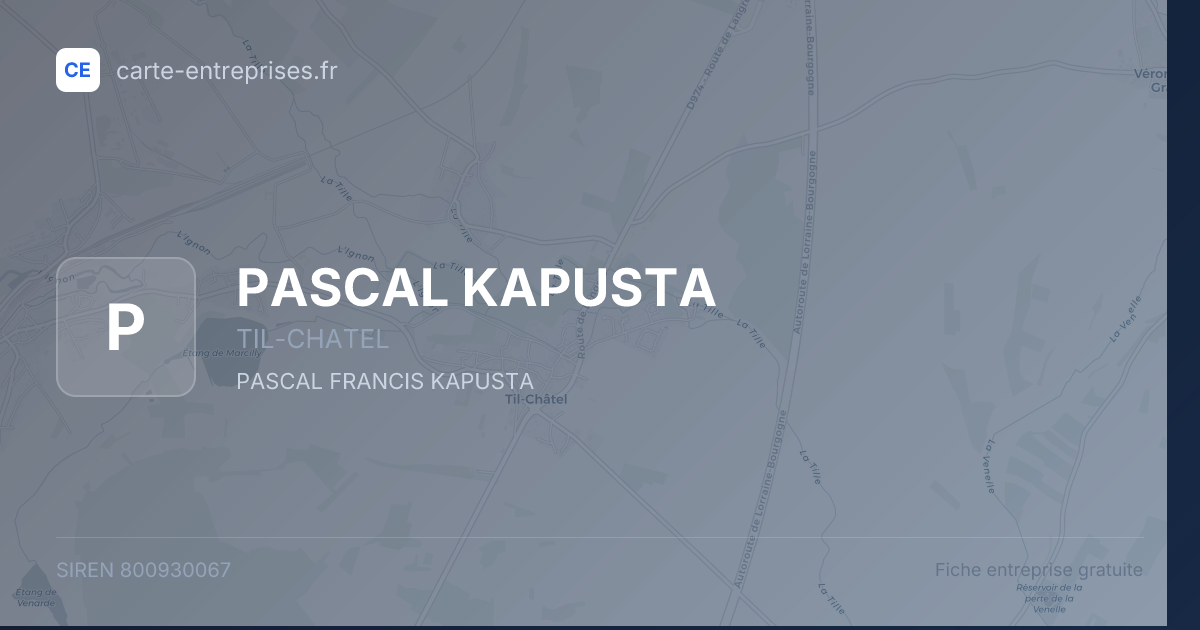 PASCAL KAPUSTA — 800930067 — fiche entreprise