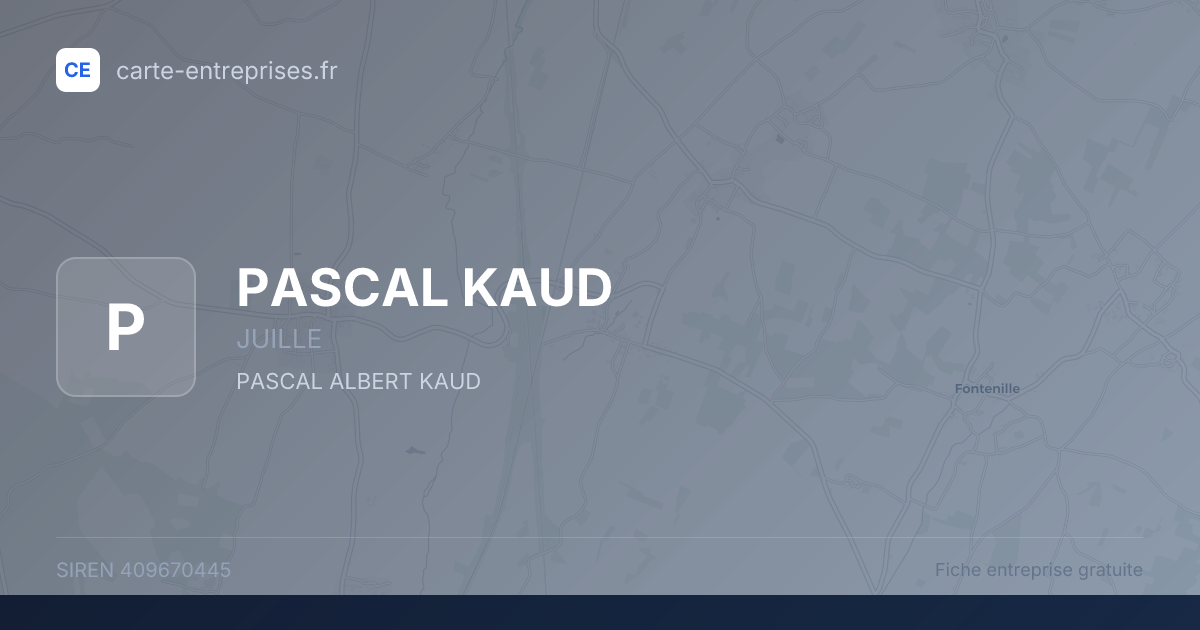 PASCAL KAUD — 409670445 — fiche entreprise