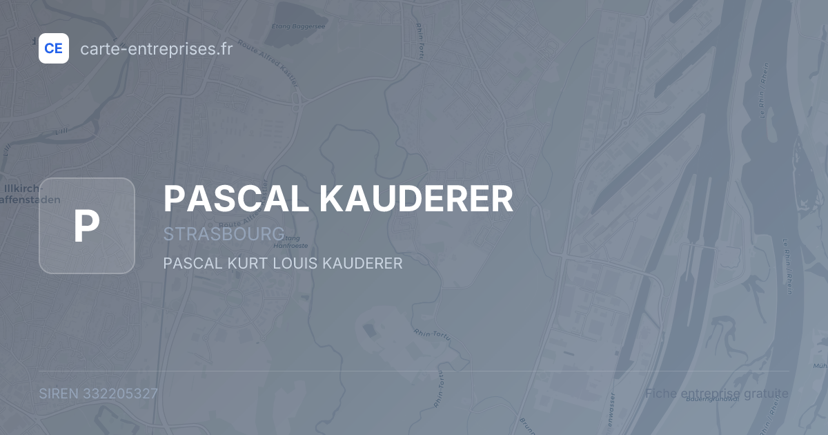 PASCAL KAUDERER — 332205327 — fiche entreprise