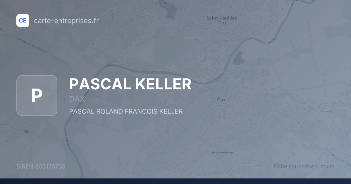 PASCAL KELLER — 803176759 — fiche entreprise