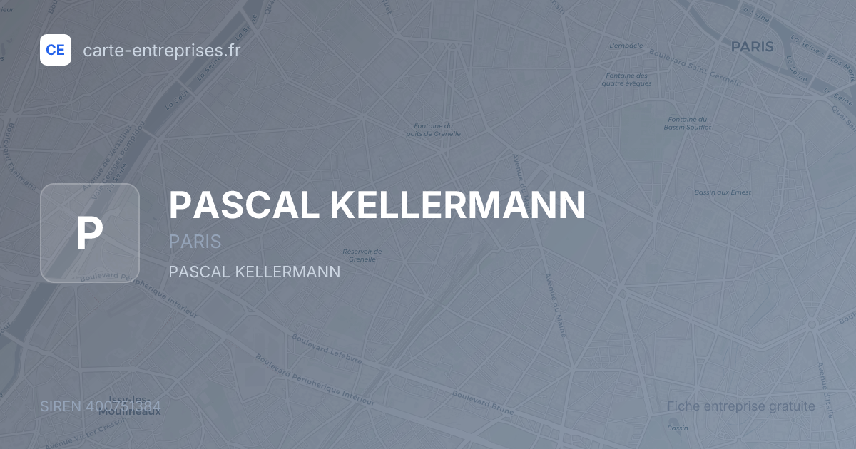 PASCAL KELLERMANN — 400751384 — fiche entreprise