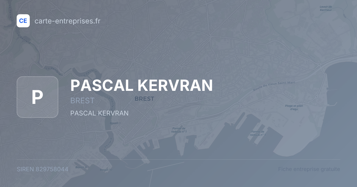 PASCAL KERVRAN — 829758044 — fiche entreprise