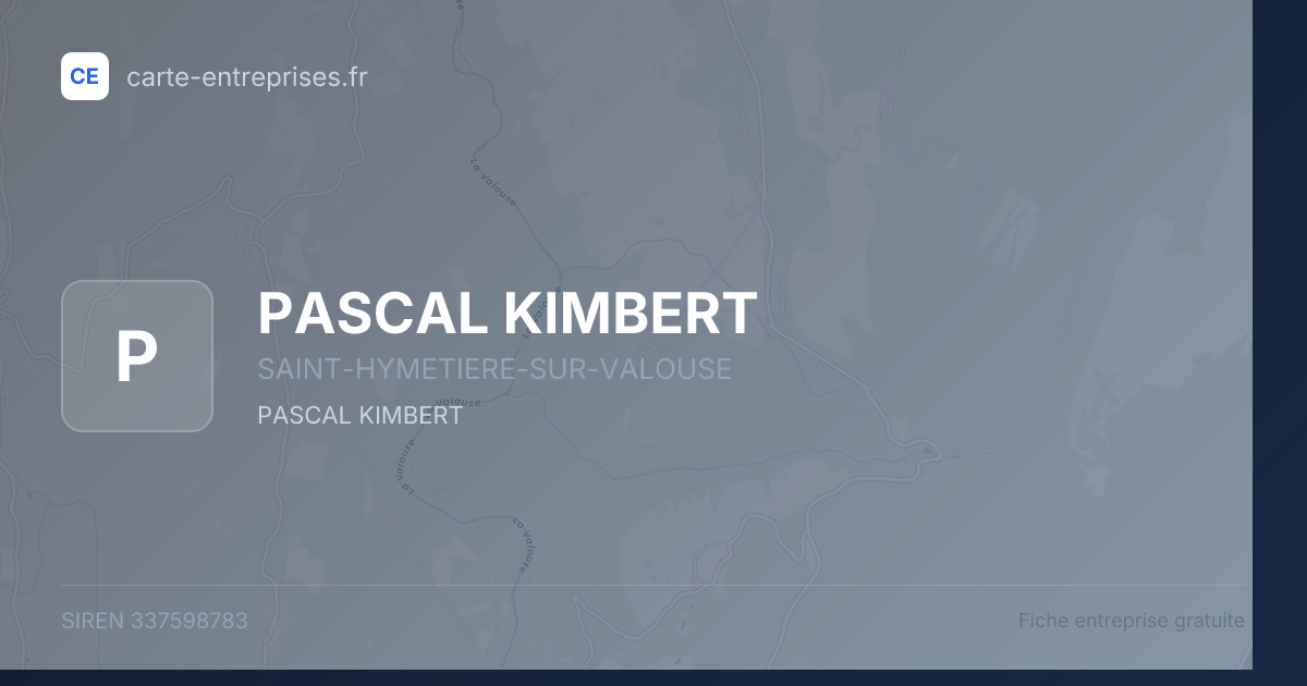 PASCAL KIMBERT — 337598783 — fiche entreprise