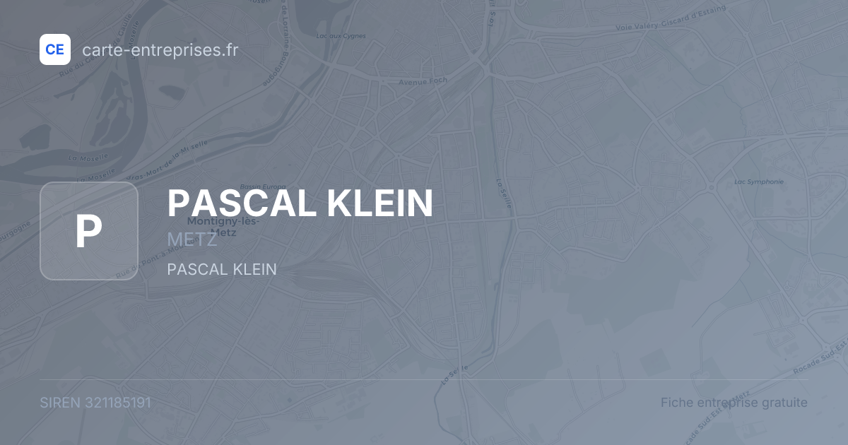 PASCAL KLEIN — 321185191 — fiche entreprise