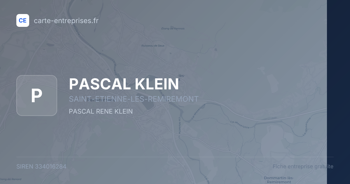 PASCAL KLEIN — 334016284 — fiche entreprise