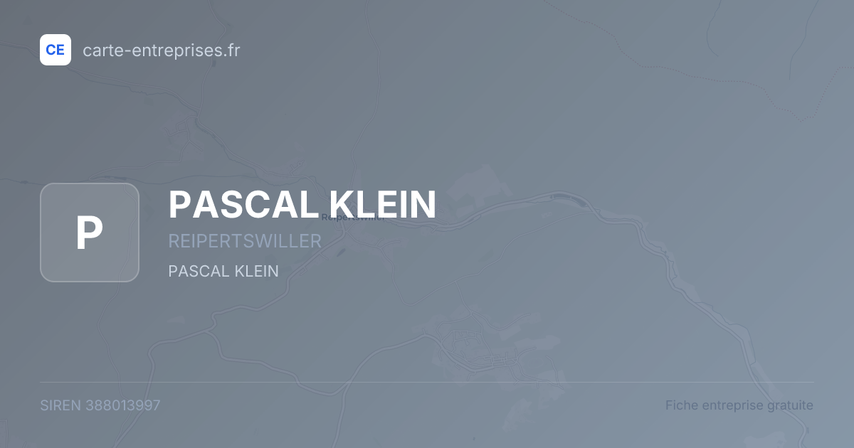 PASCAL KLEIN — 388013997 — fiche entreprise