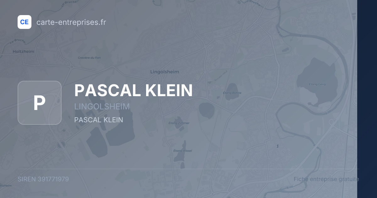 PASCAL KLEIN — 391771979 — fiche entreprise