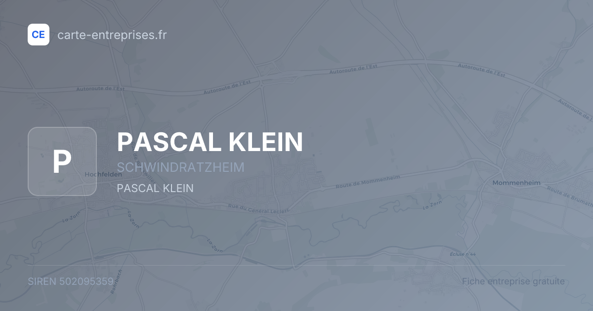 PASCAL KLEIN — 502095359 — fiche entreprise