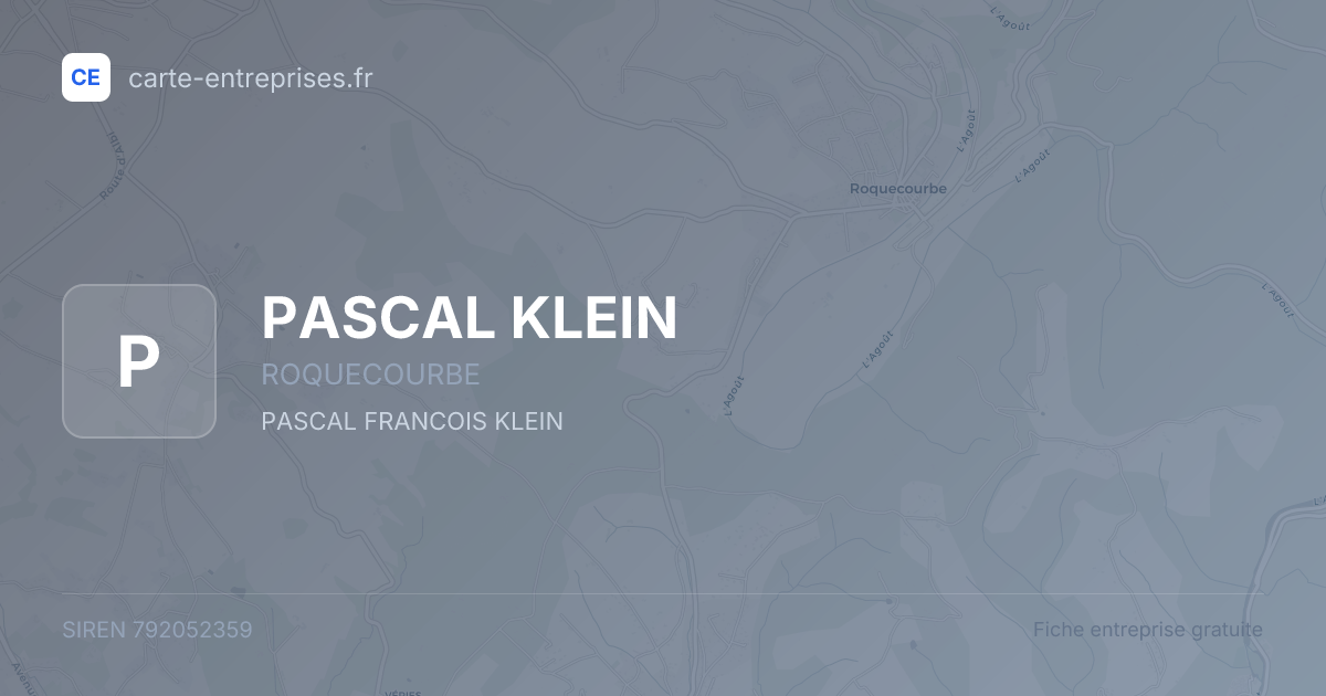 PASCAL KLEIN — 792052359 — fiche entreprise