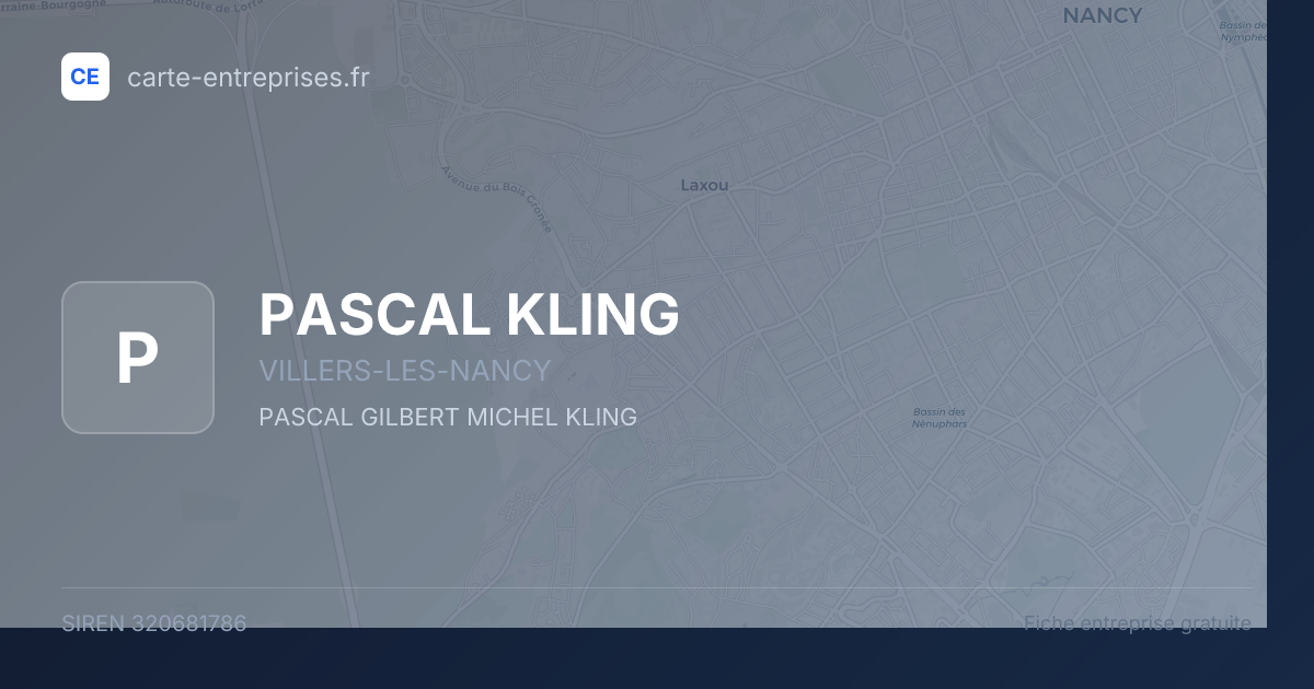 PASCAL KLING — 320681786 — fiche entreprise