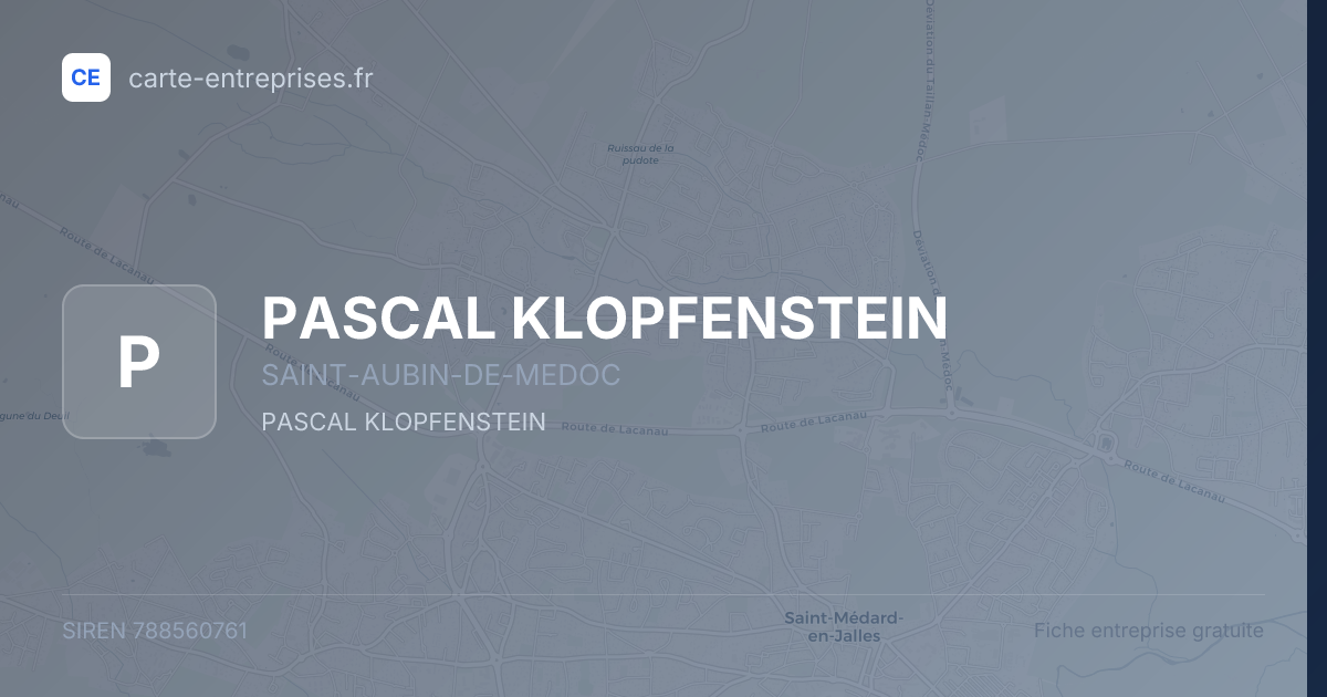 PASCAL KLOPFENSTEIN — 788560761 — fiche entreprise
