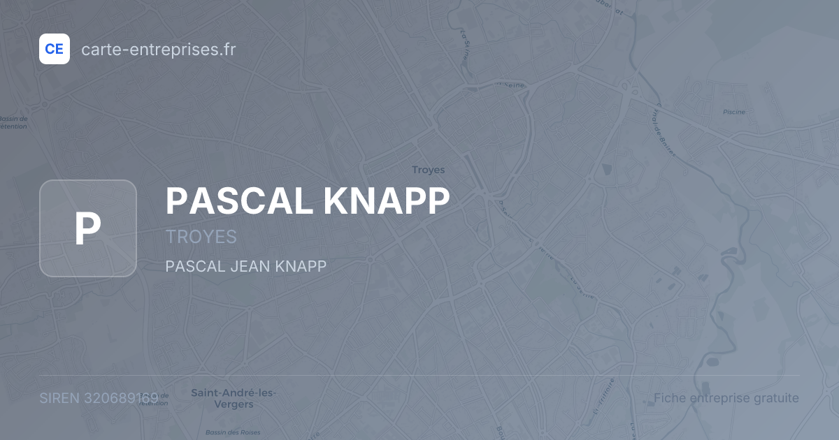 PASCAL KNAPP — 320689169 — fiche entreprise