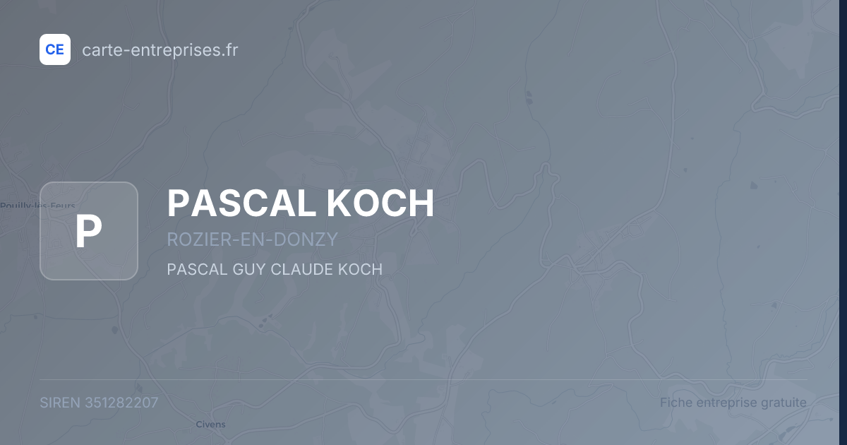 PASCAL KOCH — 351282207 — fiche entreprise