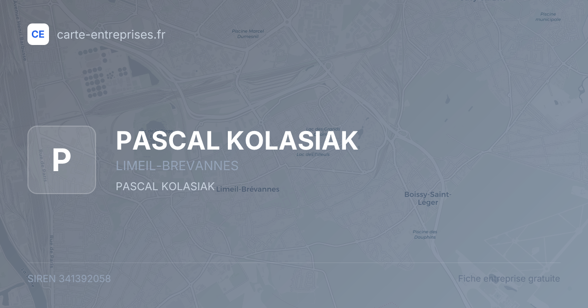 PASCAL KOLASIAK — 341392058 — fiche entreprise