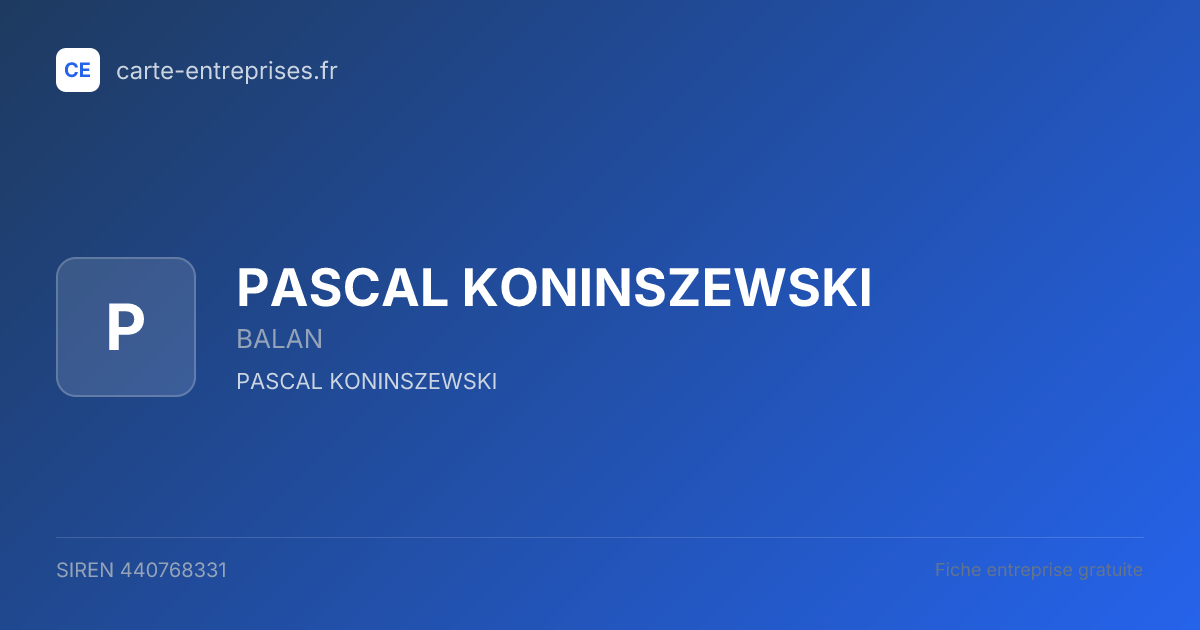 PASCAL KONINSZEWSKI — 440768331 — fiche entreprise