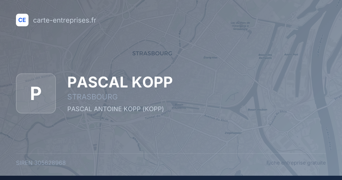 PASCAL KOPP — 305628968 — fiche entreprise
