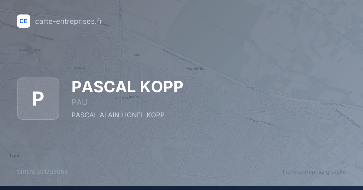 PASCAL KOPP — 391735958 — fiche entreprise