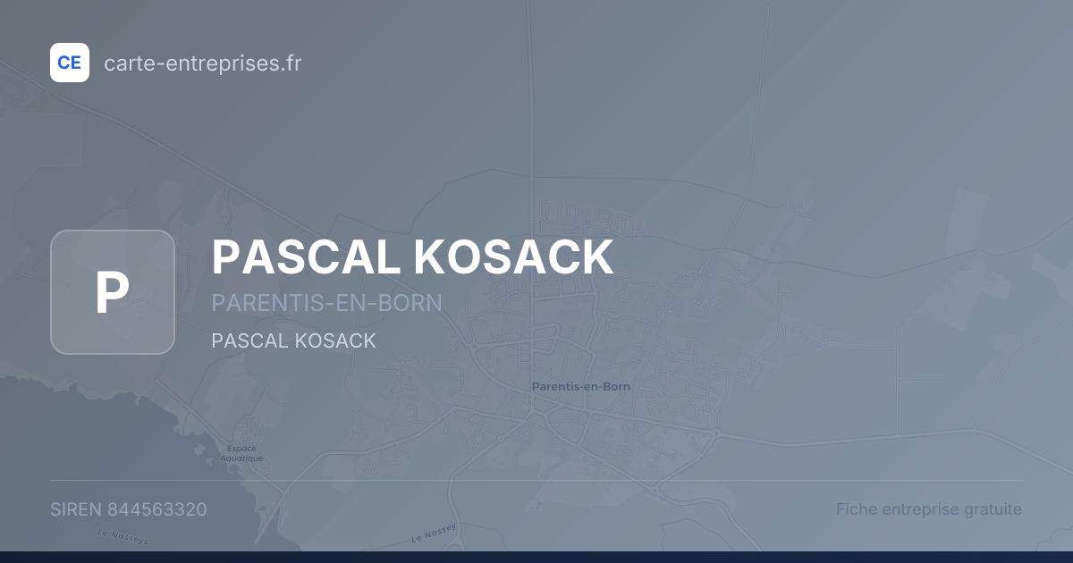 PASCAL KOSACK — 844563320 — fiche entreprise