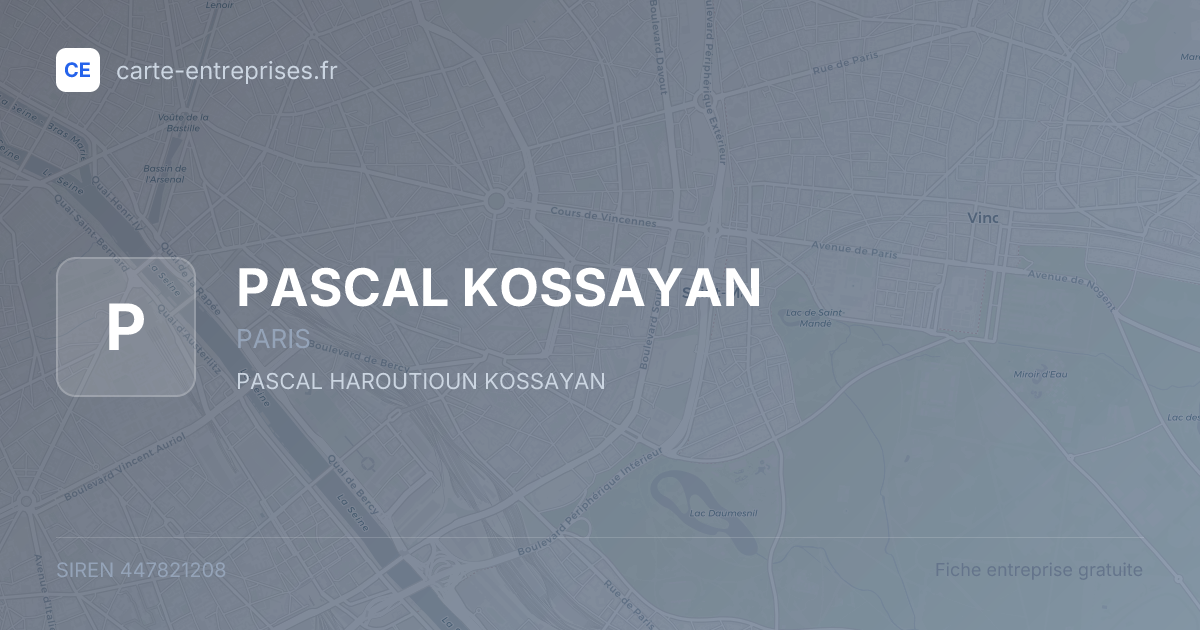 PASCAL KOSSAYAN — 447821208 — fiche entreprise