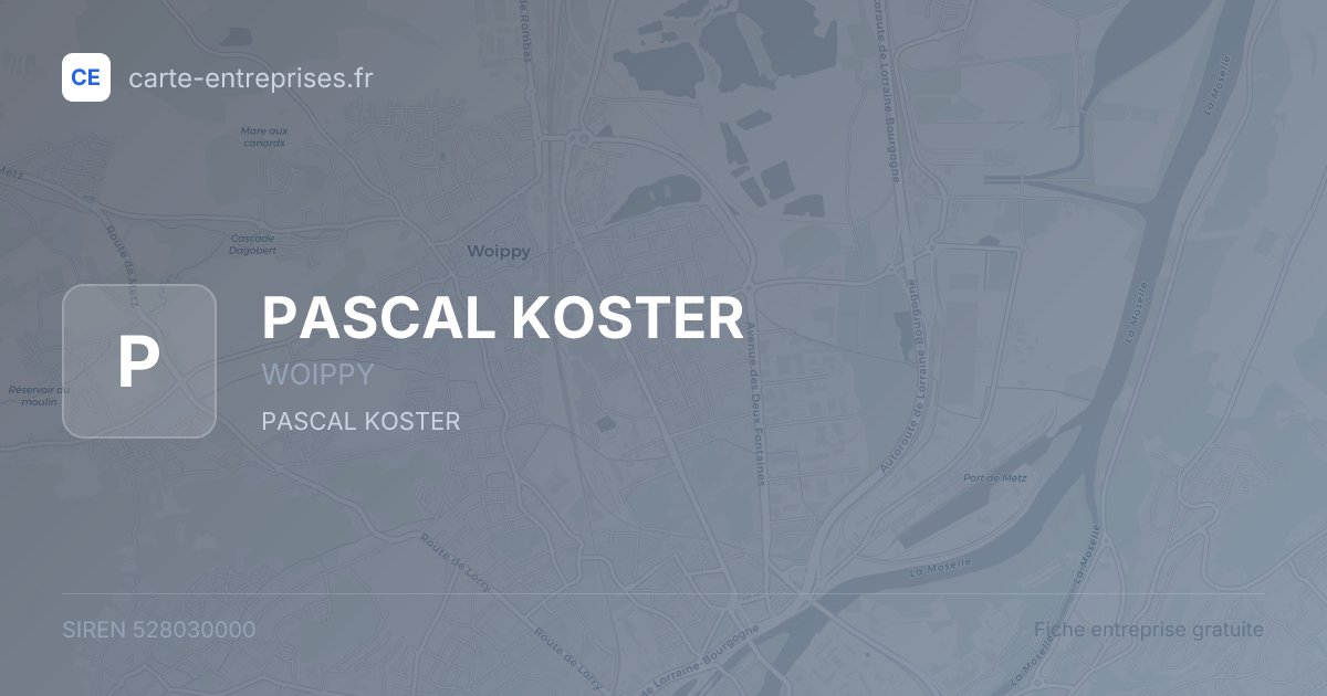 PASCAL KOSTER — 528030000 — fiche entreprise