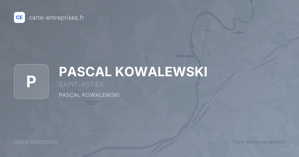 PASCAL KOWALEWSKI — 399652650 — fiche entreprise