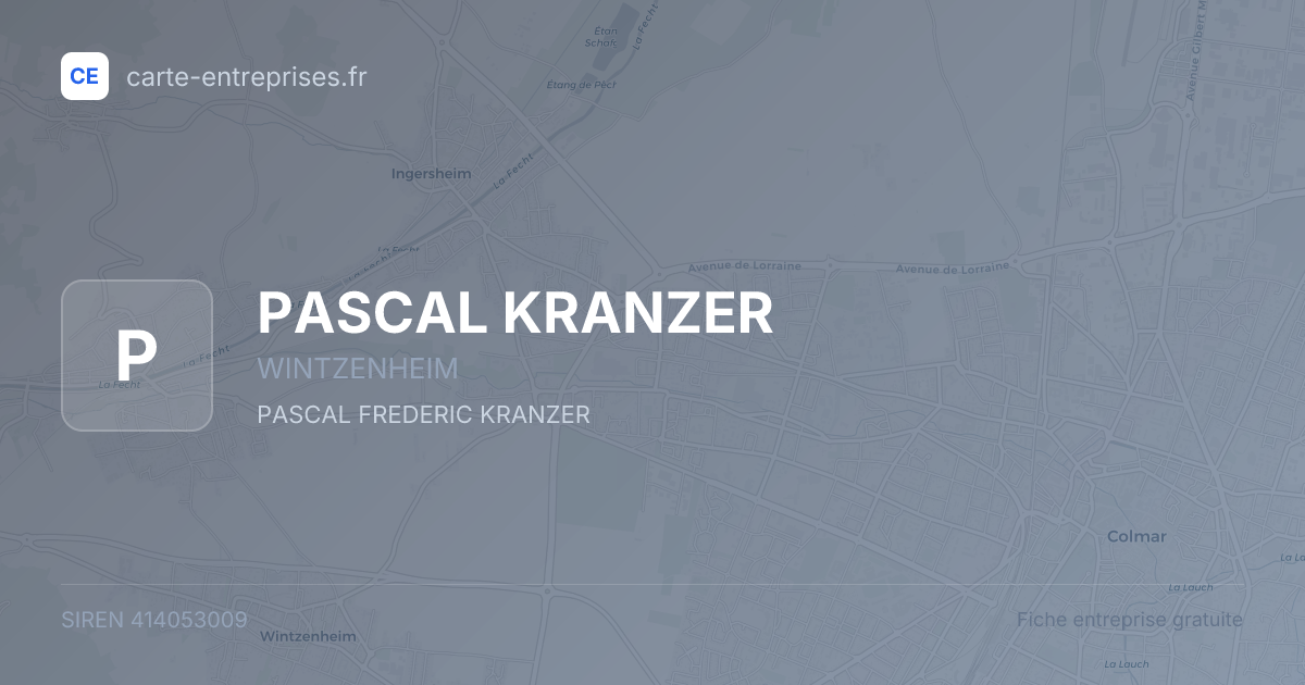 PASCAL KRANZER — 414053009 — fiche entreprise