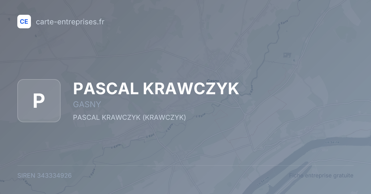 PASCAL KRAWCZYK — 343334926 — fiche entreprise