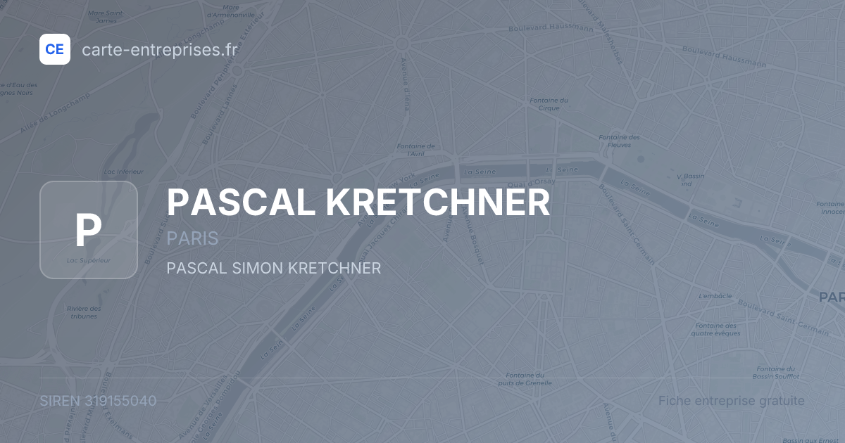 PASCAL KRETCHNER — 319155040 — fiche entreprise