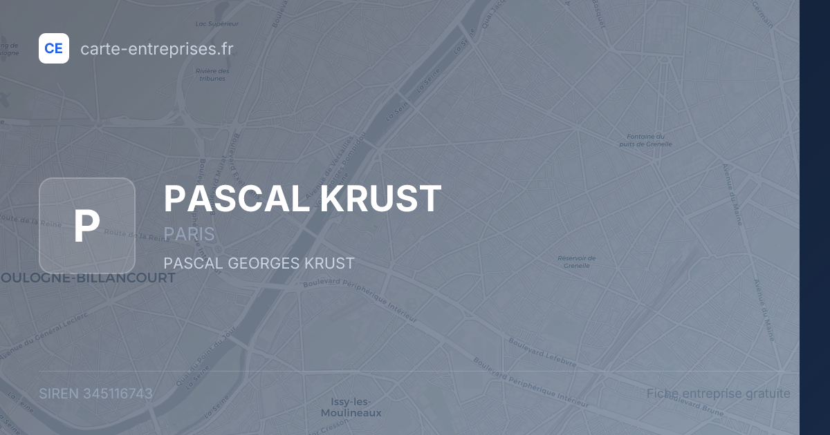 PASCAL KRUST — 345116743 — fiche entreprise