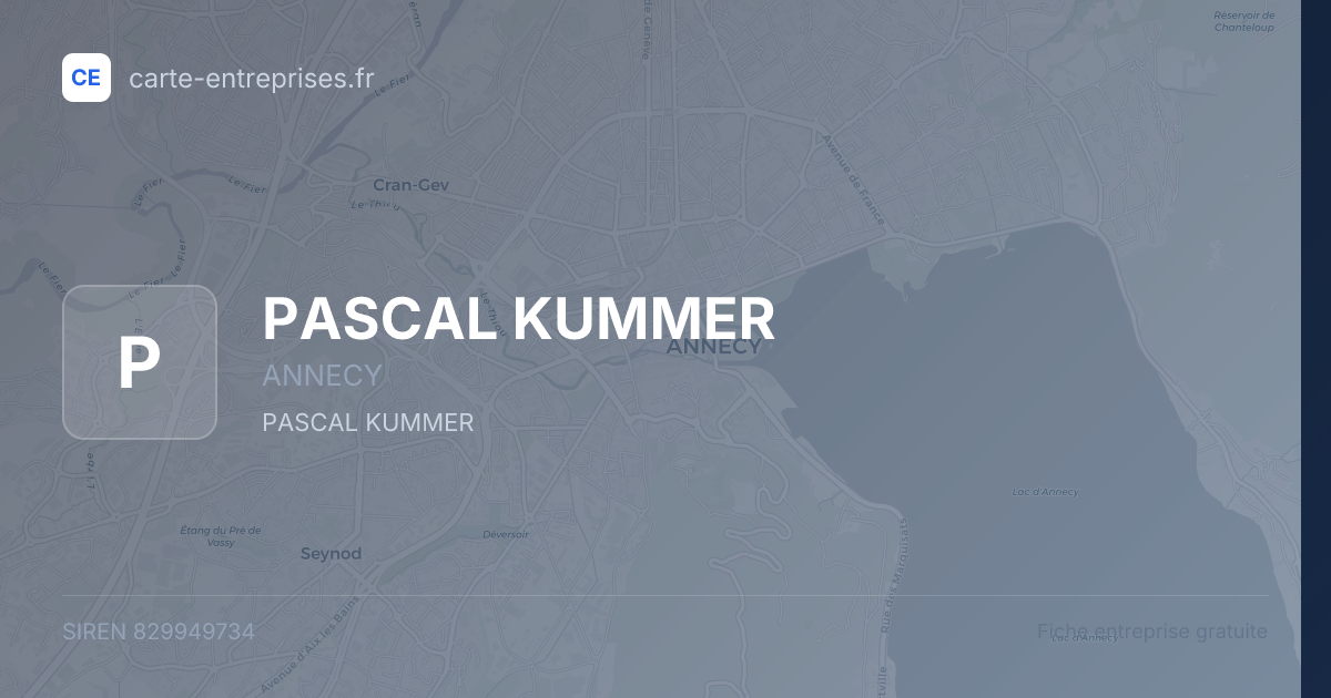 PASCAL KUMMER — 829949734 — fiche entreprise
