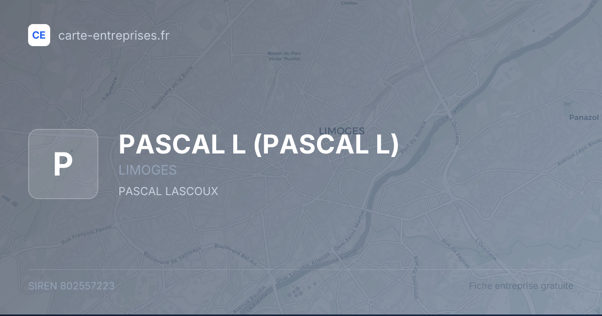 PASCAL L — 802557223 — fiche entreprise