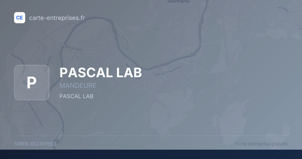 PASCAL LAB — 853197663 — fiche entreprise