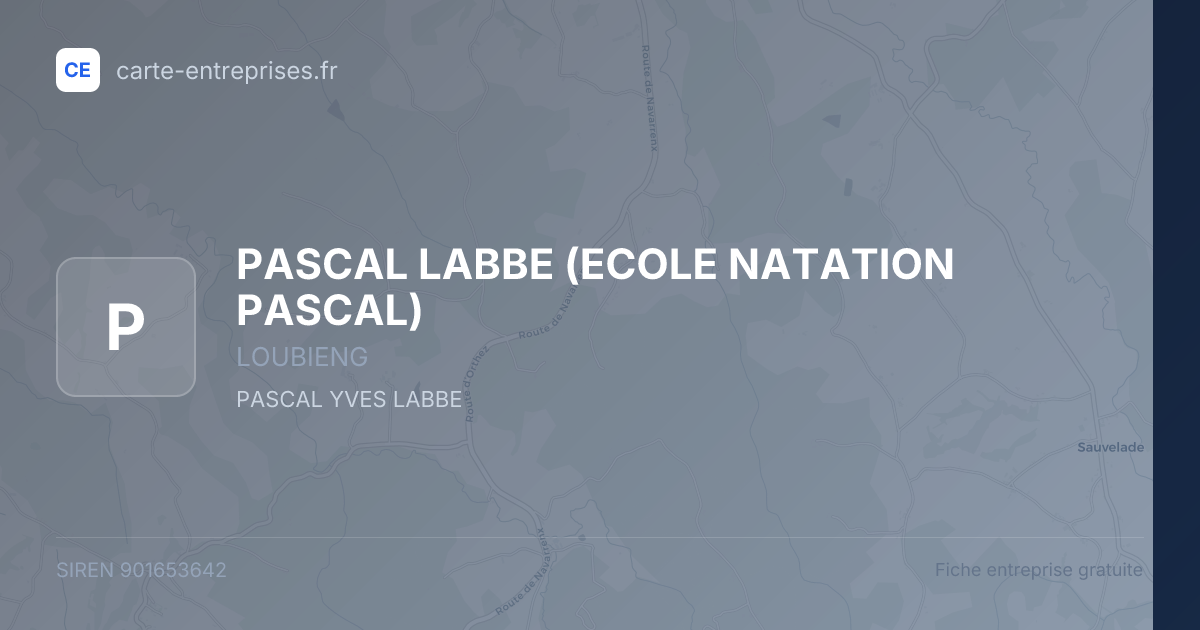 PASCAL LABBE (ECOLE NATATION PASCAL) — 901653642 — fiche entreprise