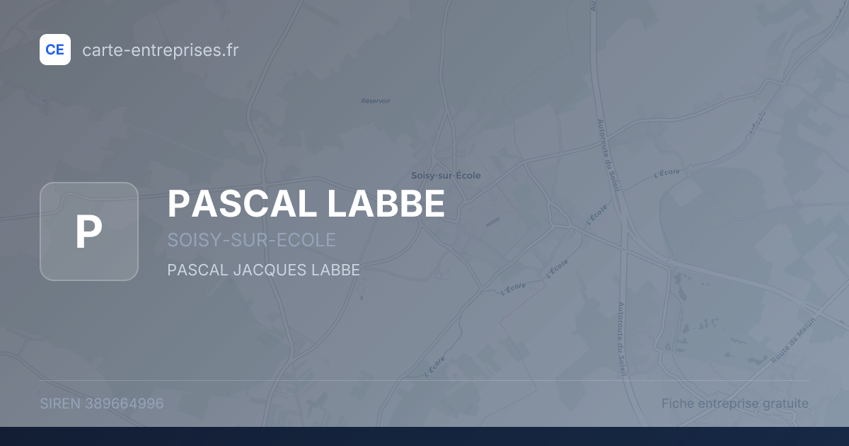 PASCAL LABBE — 389664996 — fiche entreprise