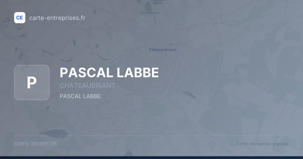 PASCAL LABBE — 393891726 — fiche entreprise