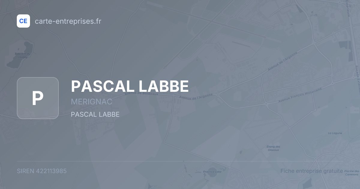 PASCAL LABBE — 422113985 — fiche entreprise