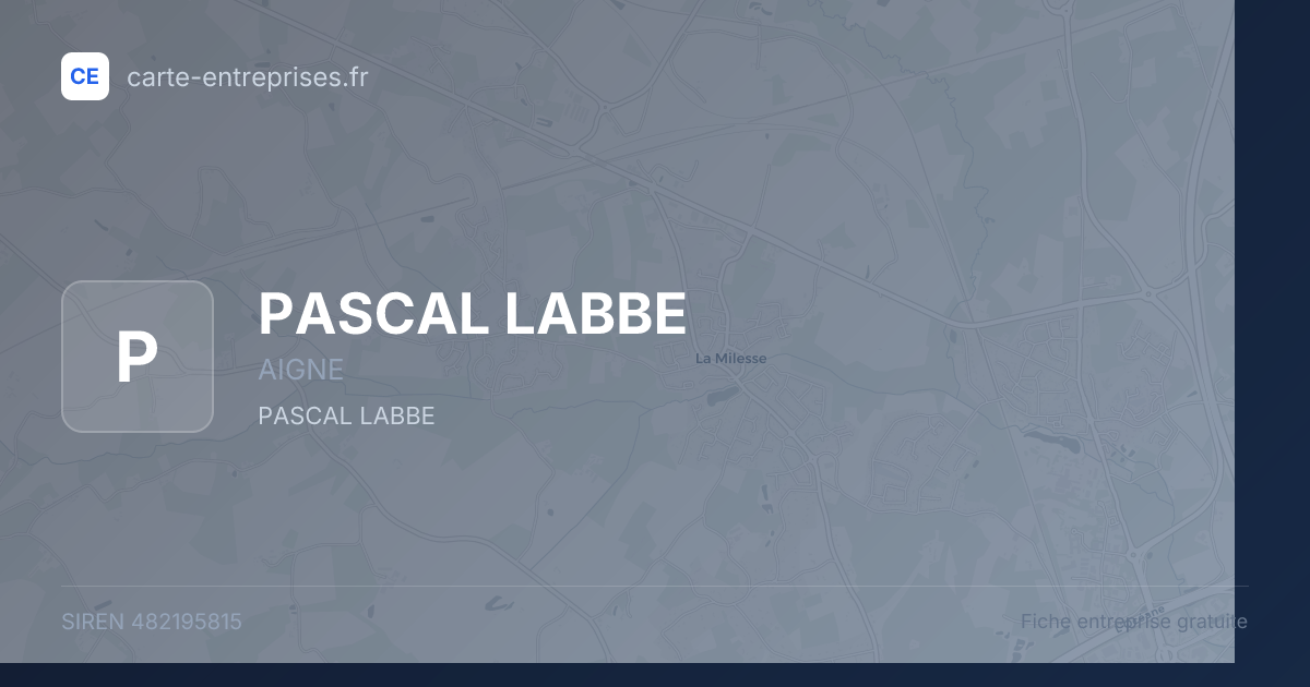 PASCAL LABBE — 482195815 — fiche entreprise