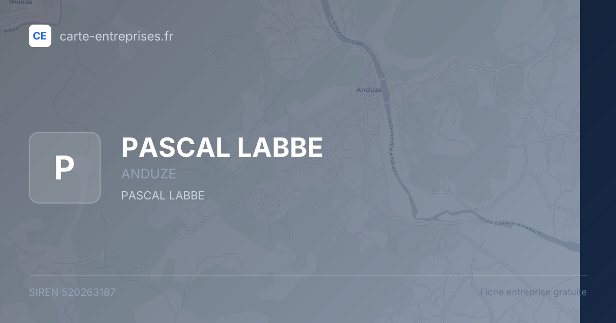 PASCAL LABBE — 520263187 — fiche entreprise