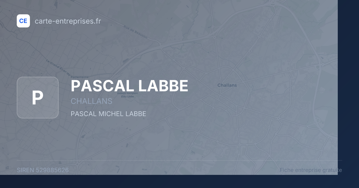 PASCAL LABBE — 529885626 — fiche entreprise