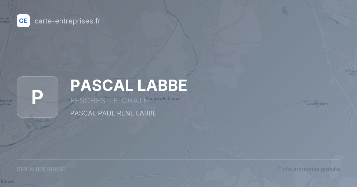 PASCAL LABBE — 819789561 — fiche entreprise